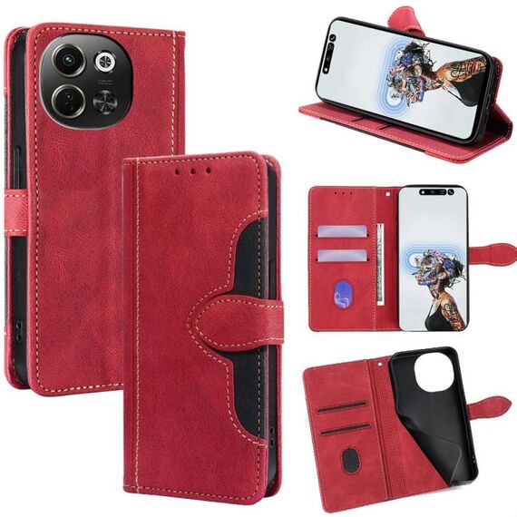 Per Tecno Pova 6 Neo 5G Custodia in pelle con fibbia magnetica Skin Feel (rosso)
