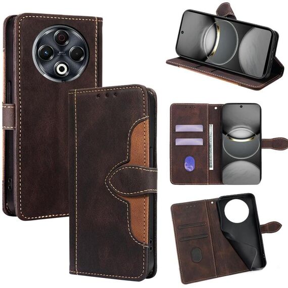 Per Tecno Spark 30 4G Custodia in pelle con fibbia magnetica Skin Feel (marrone)