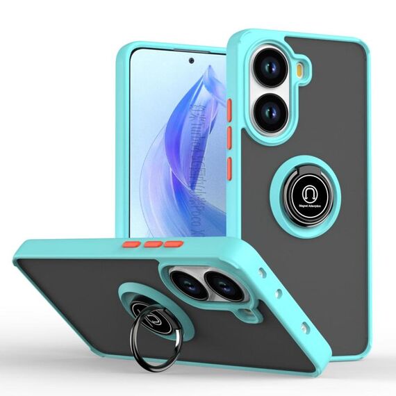Per Xiaomi Poco X7 Pro Q Shadow 1 Series TPU Hybrid PC Phone Case con anello (blu cielo)