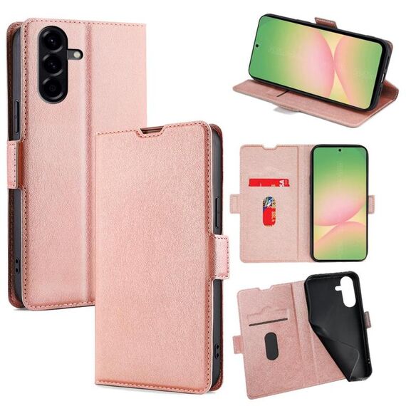 Per Samsung Galaxy A56 5G Custodia in pelle con fibbia laterale ultra sottile e flip orizzontale (oro rosa)