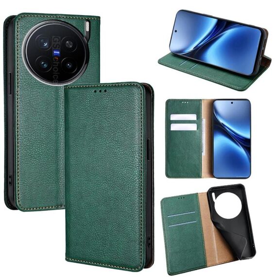 Per vivo X200 Pro 5G Gloss Oil Solid Color Magnetic Leather Phone Case (Verde)