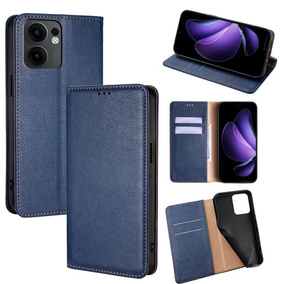 Per OPPO Reno13 F 5G / 4G Custodia per telefono magnetica in pelle tinta unita Gloss Oil (blu)