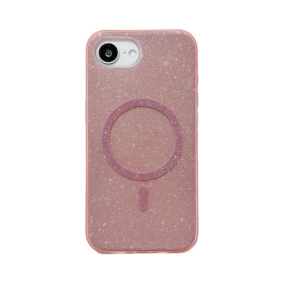 Per iPhone 16e Custodia per telefono in TPU magnetico MagSafe Glitter (rosa)