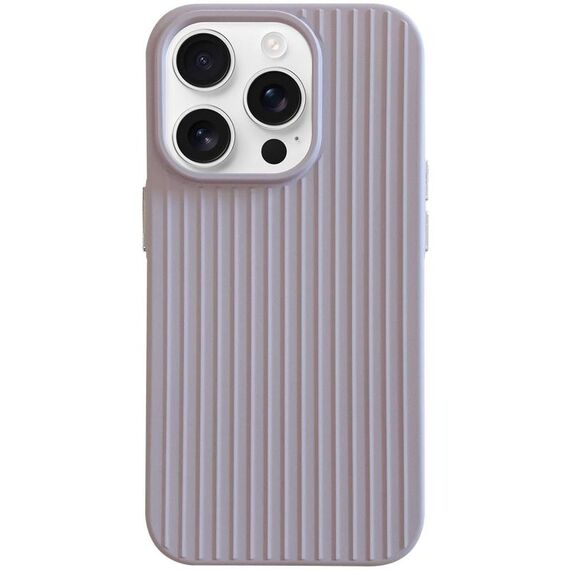 Per iPhone 16 Pro Max Macaroon Tile Stripe TPU Hybrid PC Phone Case (grigio lavanda)