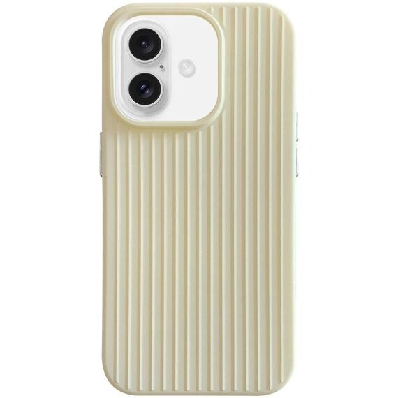 Per iPhone 16 Macaroon Tile Stripe TPU Hybrid PC Phone Case (giallo)