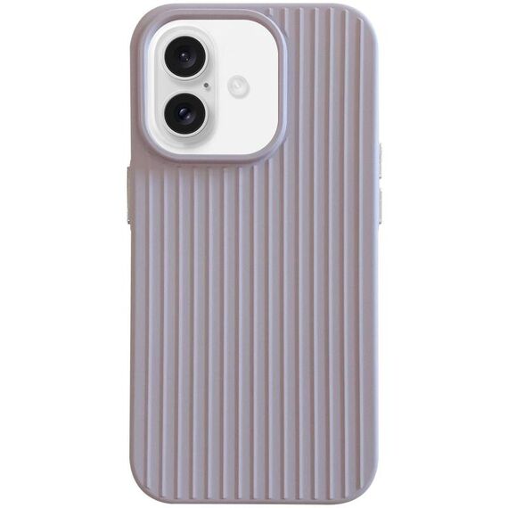 Per iPhone 16 Macaroon Tile Stripe TPU Hybrid PC Phone Case (grigio lavanda)