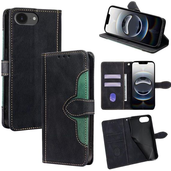 Per iPhone 16e Custodia in pelle con fibbia magnetica Skin Feel (nero)