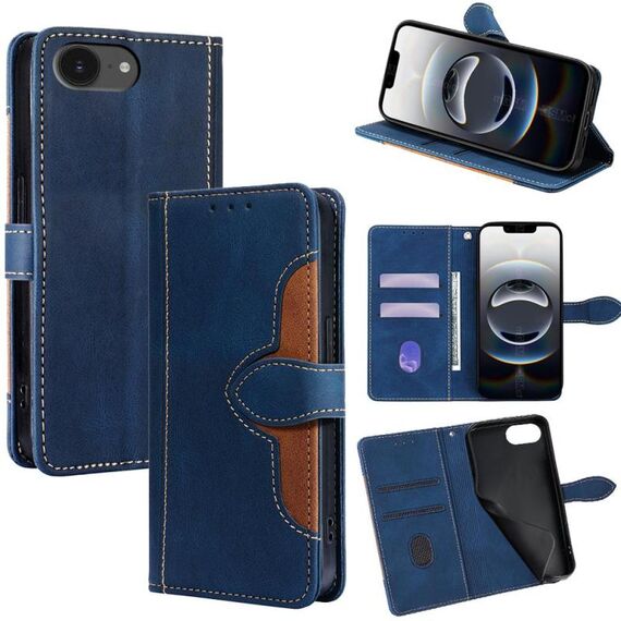 Per iPhone 16e Custodia in pelle con fibbia magnetica Skin Feel (blu)