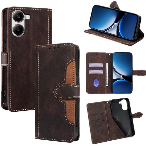 Per Redmi Turbo 4 Custodia in pelle con fibbia magnetica Skin Feel (marrone)