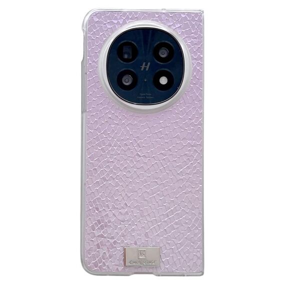 Per OPPO Find N5 Custodia per telefono con texture a scala di bordi trasparenti (viola)