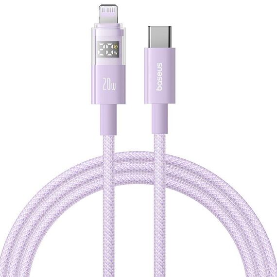 Cavo di ricarica rapida Baseus Display 20W Type-C a 8 pin, lunghezza: 1 m (viola)