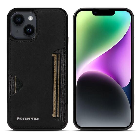 Per iPhone 14 Forwenw F5 Series Integrated Card Bag Custodia per telefono (nero)