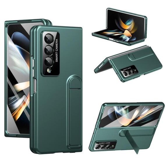 Per Samsung Galaxy Z Fold3 5G Custodia per telefono con supporto pieghevole integrato Skin Feel (verde)
