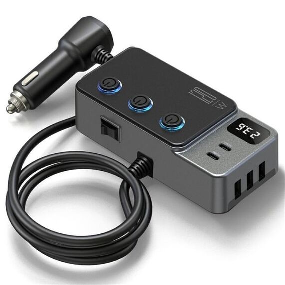 GC06 Display di tensione Adattatore per accendisigari Caricabatteria per auto Alta potenza Ricarica rapida