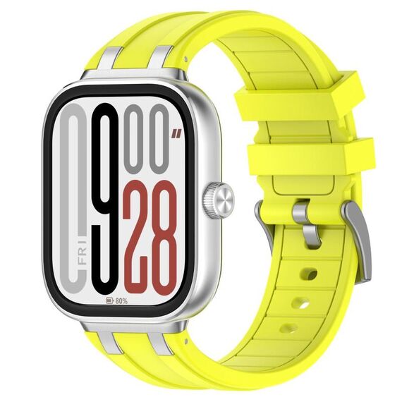 Per Redmi Watch 5 / Xiaomi Smart Band 9 Pro Cinturino in silicone con connettore in metallo argentato (giallo)