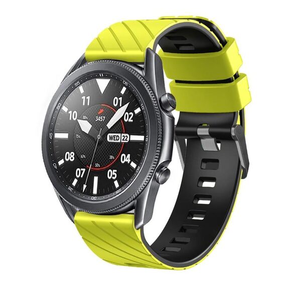 Cinturino per orologio in silicone bicolore Twill da 22 mm (nero lime)
