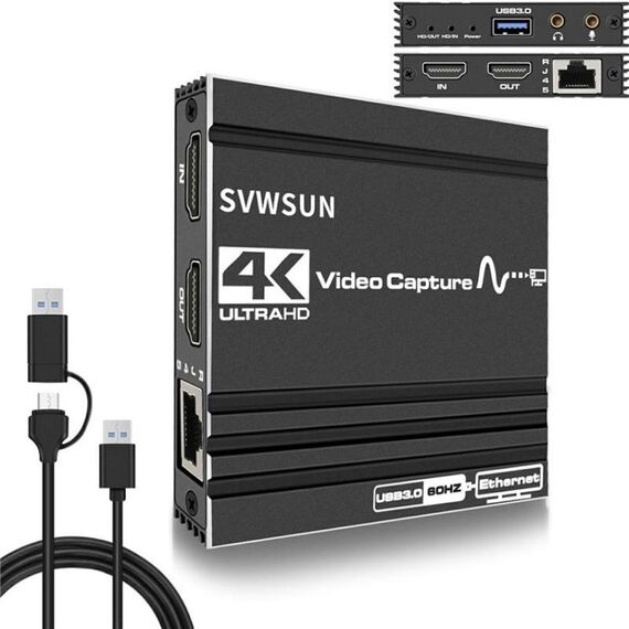 Adattatore C9 USB 3.0 Gigabit Ethernet Loop Out Scheda di acquisizione video HDMI 4K 60Hz