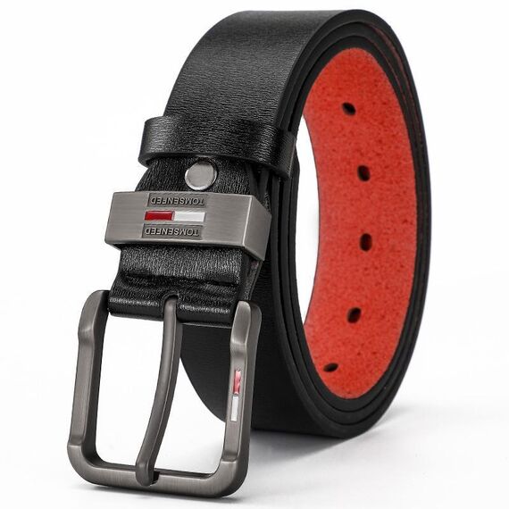 Cintura in microfibra con fibbia ad ardiglione vintage Dandali L6010, lunghezza: 125 cm (nero)