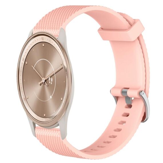 Per GarminMove Trend Cinturino per orologio in silicone strutturato con diamanti da 20 mm (rosa)