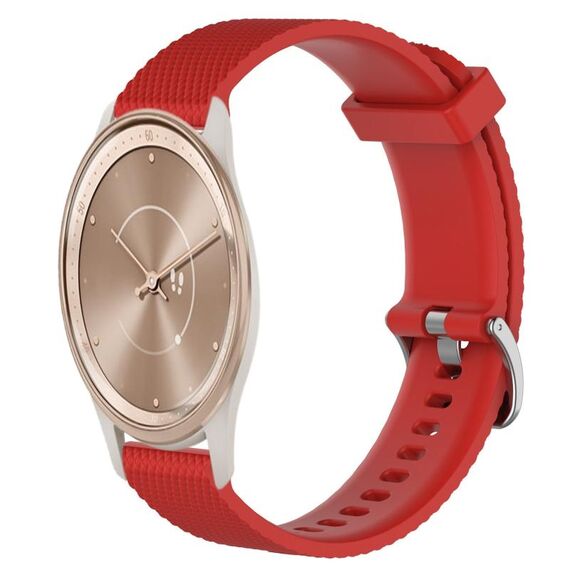 Per GarminMove Trend Cinturino per orologio in silicone strutturato con diamanti da 20 mm (rosso)