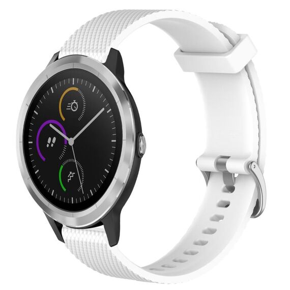Per Garmin Vivoactive3 20mm cinturino in silicone testurizzato con diamanti (bianco)
