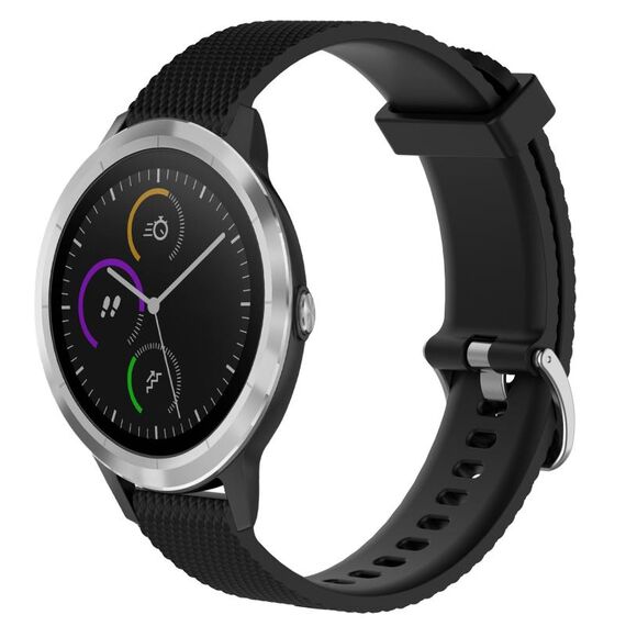 Per Garmin Vivoactive3 20mm cinturino in silicone testurizzato con diamanti (nero)