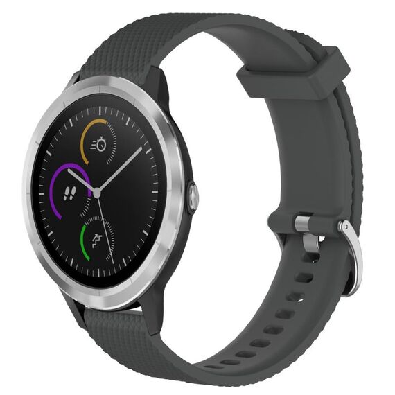 Per Garmin Vivoactive3 Cinturino in silicone testurizzato con diamanti da 20 mm (grigio scuro)