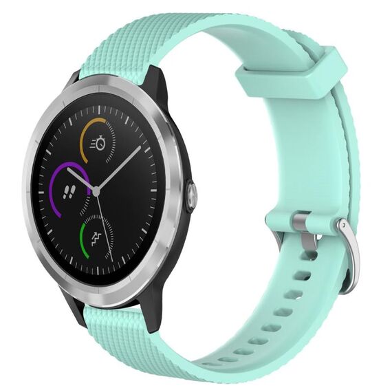 Per Garmin Vivoactive3 20mm cinturino in silicone testurizzato con diamanti (verde acqua)