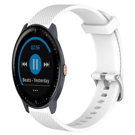 Per Garmin Vivoactive3 Music 20mm Cinturino in silicone testurizzato con diamanti (bianco)