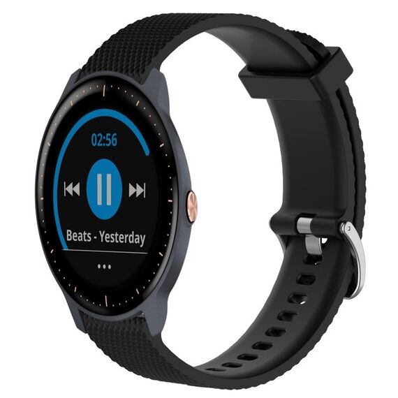Per Garmin Vivoactive3 Music 20mm Cinturino in silicone strutturato con diamanti (nero)