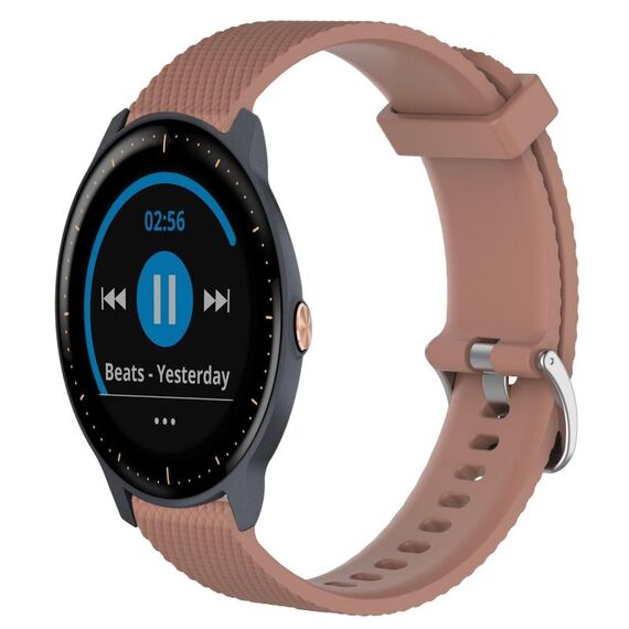 Per Garmin Vivoactive3 Music 20mm Cinturino in silicone strutturato con diamanti (marrone)
