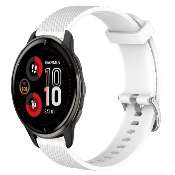 Per Garmin Venu 2 Plus cinturino in silicone testurizzato con diamanti da 20 mm (bianco)