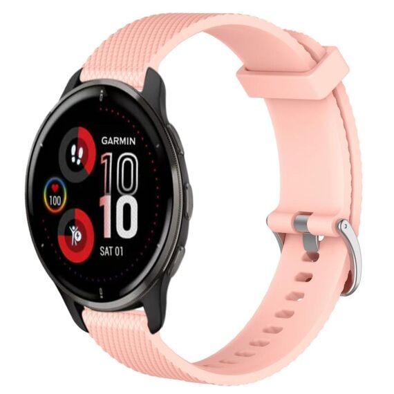 Per Garmin Venu 2 Plus 20mm cinturino in silicone testurizzato con diamanti (rosa)