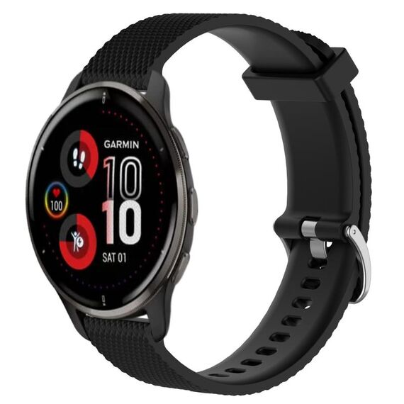 Per Garmin Venu 2 Plus 20mm cinturino in silicone testurizzato con diamanti (nero)