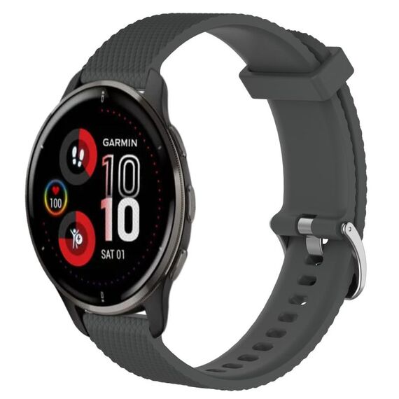 Per Garmin Venu 2 Plus 20mm cinturino in silicone testurizzato con diamanti (grigio scuro)