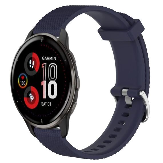 Per Garmin Venu 2 Plus cinturino in silicone testurizzato con diamanti da 20 mm (blu notte)
