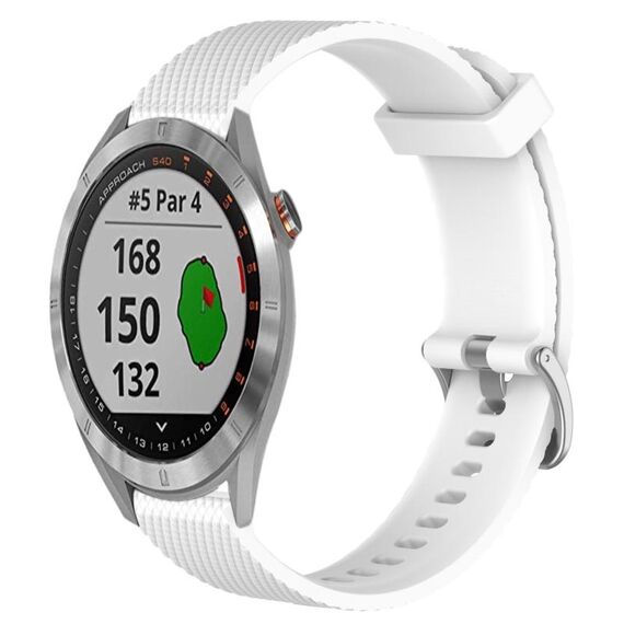 Per Garmin Approach S40 20mm cinturino in silicone testurizzato con diamanti (bianco)