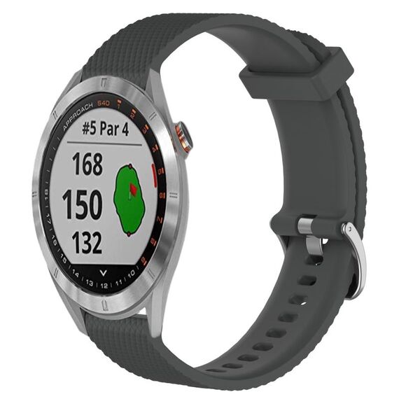 Per Garmin Approach S40 20mm cinturino in silicone testurizzato con diamanti (grigio scuro)