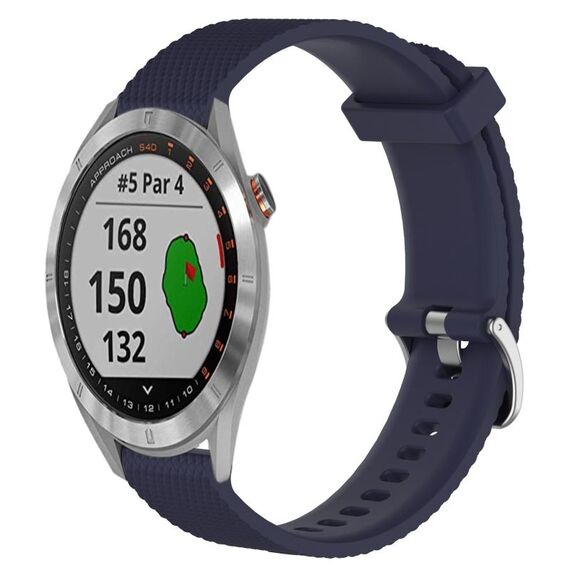 Per Garmin Approach S40 Cinturino in silicone testurizzato con diamanti da 20 mm (blu notte)