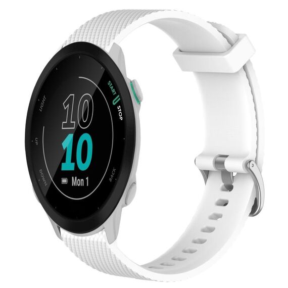 Per Garmin Forerunner 55 20mm cinturino in silicone testurizzato con diamanti (bianco)