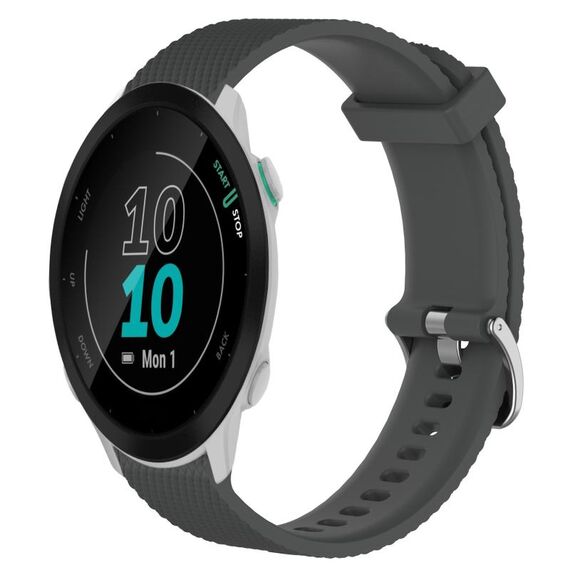 Per Garmin Forerunner 55 20mm cinturino in silicone testurizzato con diamanti (grigio scuro)