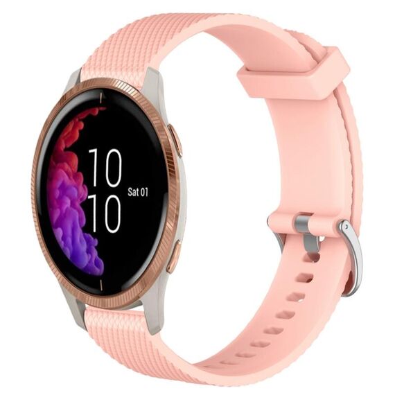 Per Garmin Venu 20mm cinturino in silicone testurizzato con diamanti (rosa)