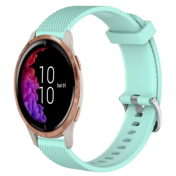 Per Garmin Venu 20mm cinturino in silicone testurizzato con diamanti (verde acqua)