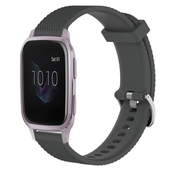Per Garmin Venu SQ 20mm cinturino in silicone testurizzato con diamanti (grigio scuro)