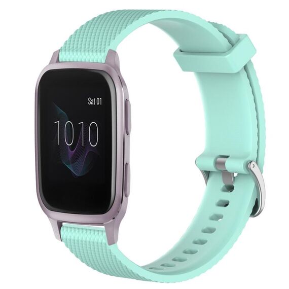 Per Garmin Venu SQ 20mm cinturino in silicone testurizzato con diamanti (verde acqua)