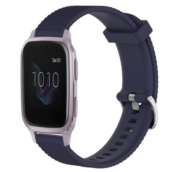 Per Garmin Venu SQ 20mm cinturino in silicone testurizzato con diamanti (blu notte)