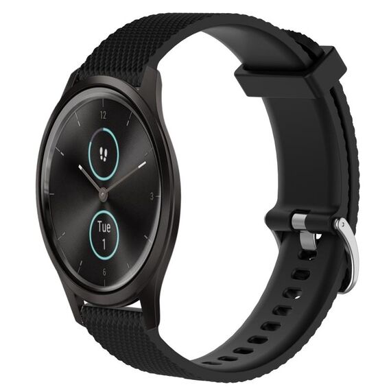 Per Garmin VivoMove Style 20mm cinturino in silicone testurizzato con diamanti (nero)