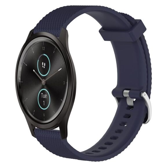 Per Garmin VivoMove Style 20mm cinturino in silicone testurizzato con diamanti (blu notte)