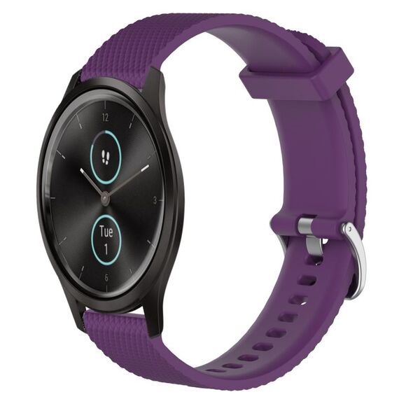 Per Garmin VivoMove Style 20mm cinturino in silicone testurizzato con diamanti (viola)