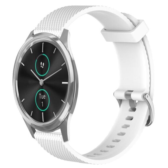 Per Garmin VivoMove Luxe 20mm cinturino in silicone testurizzato con diamanti (bianco)